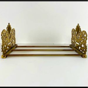 Antique Victorian Art Nouveau brass sliding bookends